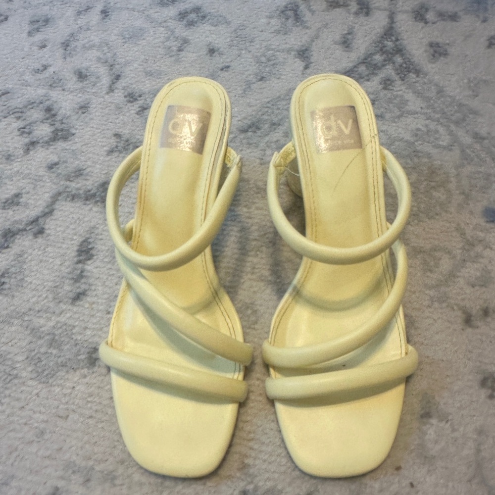 Yellow Strappy Heeled Sandals